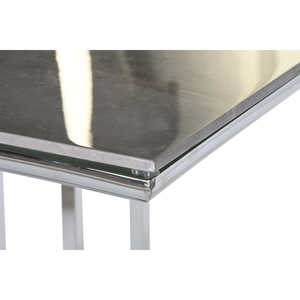 Tavolo da Pranzo in Acciaio e Vetro 180x90x75 cm Effetto Marmo - Product Image 2