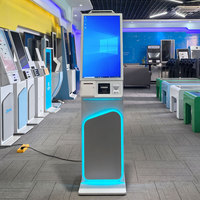 Kiosque en libre-service sur pied de 27 pouces, écran tactile tout-en-un avec imprimante, scanner, caméra pour l'enregistrement et le paiement en libre-service