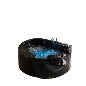 Moderna <span class=keywords><strong>Bañera</strong></span> de <span class=keywords><strong>Hidromasaje</strong></span> <span class=keywords><strong>Redonda</strong></span> Grande, <span class=keywords><strong>Bañera</strong></span> de Masaje Spa Negra, Bañeras de <span class=keywords><strong>Hidromasaje</strong></span> Acrílicas Independientes - Product Image 1