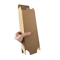 Boîte en papier kraft avec logo personnalisé, format long, pliable, pour emballages cadeaux