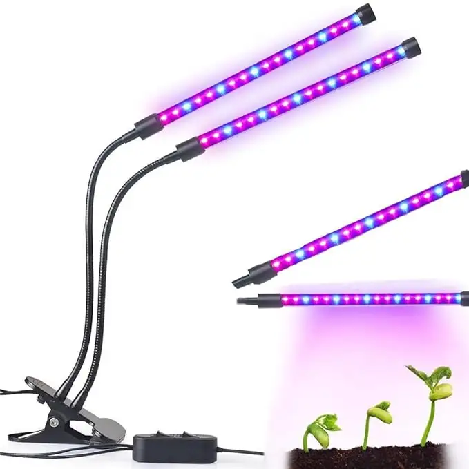 Lâmpada de cultivo de plantas 18W 36LED 5 níveis reguláveis lâmpadas para cultivo de plantas de interior com pescoço de ganso ajustável de espectro vermelho/azul