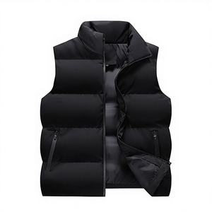 Veste <span class=keywords><strong>sans</strong></span> manches zippée imperméable à col montant pour homme, <span class=keywords><strong>grande</strong></span> <span class=keywords><strong>taille</strong></span>, coupe ajustée, mode, hiver, chaude et épaisse - Product Image 1