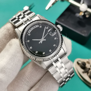 Montre-bracelet automatique classique de luxe pour homme, bracelet en acier inoxydable 36 mm, double calendrier - Product Image 2