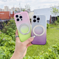 Nouvelle coque de téléphone dégradée givrée pour iPhone 18 12 13 14 15 16 17 Pro Max avec support 360 et recharge magnétique sans fil