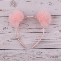 Serre-têtes créatifs coréens en forme d'oreilles de chat en gros, cerceaux à cheveux colorés avec pompons, accessoires pour cheveux pour filles et enfants