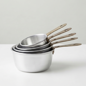 Premium Stainless Steel Measuring Cups Set with Metal Handles Heat Resistant For Kitchen Use Restaurant - Product Image 1