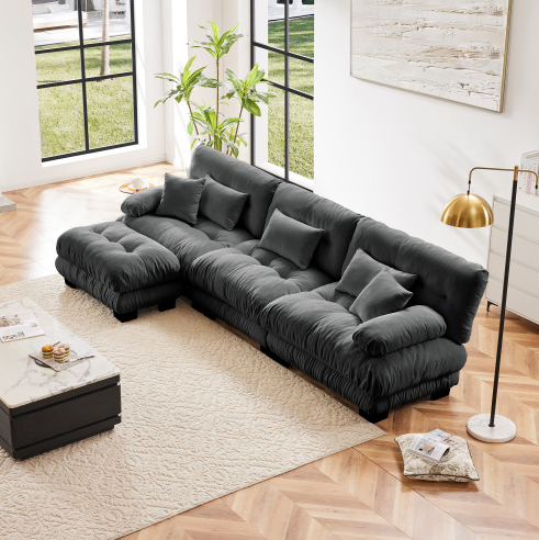 Gray + Chenille + 3 Seat