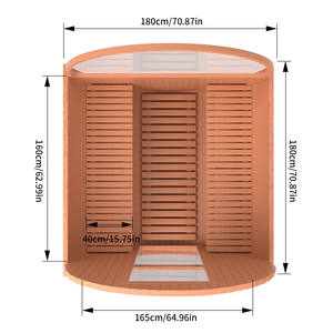 Sauna de Barril de Madera Sólida para Exteriores, para 4-6 Personas, Vapor Húmedo, Uso en Villas Modernas, Calefacción Eléctrica Ecológica - Product Image 4