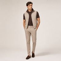 Ensemble de voyage 3 pièces pour homme : Gilet réversible zippé, T-shirt respirant en coton mercerisé, Pantalon en coton, nylon et élasthanne
