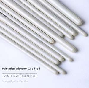 Ensemble de pinceaux d'artiste SHENGCHENG, 12 pièces, manche en bois blanc nacré, poils en nylon bicolores, pointes rondes/angulaires/pointues pour acrylique, huile, aquarelle - Product Image 3