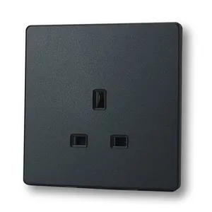 Modern Frosted Texture Panel Big Push Button Normal Electrical Wall Light Switch And UK Standard Socket For Dubai