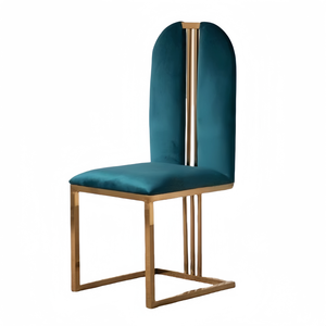 Sillas de comedor de acero inoxidable dorado de lujo, diseño moderno con material de PU, hoteles, restaurantes, salas de banquetes, habitaciones privadas, familias - Product Image 1