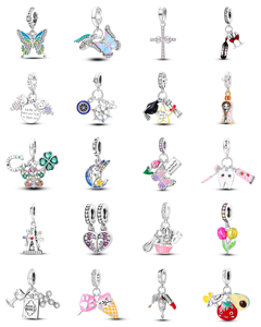 Pendentif Cœur en Zircon Plaqué Argent avec Design <span class=keywords><strong>Rose</strong></span> Cut pour Bijoux Unisexe à Porter au Quotidien - Product Image 1