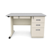 Bureau en acier 1200x600x750mm avec tiroir verrouillable, bureau d'ordinateur avec plateau en MDF, poste de travail pour bureau à domicile, bureau d'étude