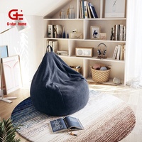 Vente en gros de chaise d'appoint moderne en tissu avec sac souple pouf géant d'extérieur de forme unique pour chambre à coucher et meubles de maison d'hôtel