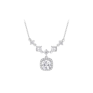 Изысканное колье с бриллиантами и кристаллами Rock Candy, 14к/18к/покрытие из платины, роскошная инкрустация, огранка «кушон», легкое, элитное, на ключицу, подарок на день рождения для женщин, лучший выбор - Product Image 1