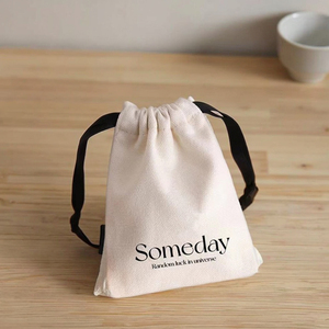 Wholesale <b>Recyclable</b> Cotton Canvas Drawstring Earrings <b>Bags</b> with Customizable Logo-Eco-Friendly Jewelry Storage - Product Image 3