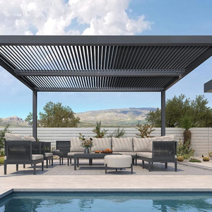 Pergola bioclimatique LFL de haute qualité, en aluminium électrique, avec lames orientables, gazebo facile à installer, réglable, élégant, pavillon d'extérieur - Product Image 3