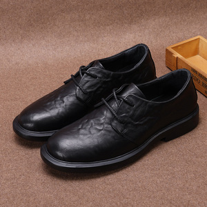 Zapatos Oxford de Cuero Negro con Punta Puntiaguda, Cordones, Suela Suave, para Oficina y Carrera Profesional, Zapatos de Vestir para Hombre, para Todas las Temporadas, Estilo Sólido - Product Image 1