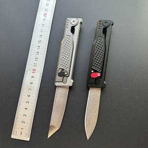 Fournitures d'usine multi-usages D2 acier Clip Point couteau utilitaire Camping en plein air survie couteau de poche bricolage OEM poignée en aluminium - Product Image 2