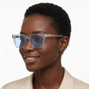 Gafas de Sol Unisex Redondas Ovaladas con Montura Completa, de Lujo, con Remaches, Polarizadas UV400, Anti Luz Azul, Ligeras, para Uso Diario - Product Image 1