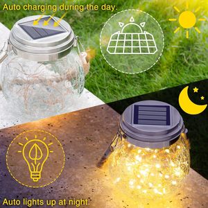 Lampe solaire en forme de bocal Mason, étanche, pour extérieur, jardin, patio, guirlande lumineuse décorative - Product Image 1