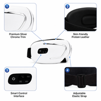 Masseur oculaire chauffant avec musique, masque chauffant visible pour les yeux fatigués, relaxant et apaisant, appareil pliable pour le soin des yeux