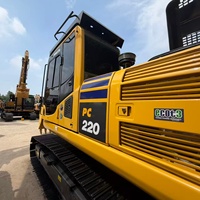 Excavatrice d'occasion pas chère, pelle hydraulique sur chenilles Komatsu PC220 d'occasion avec pièces importées du Japon