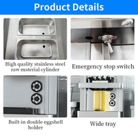 Machine à crème glacée molle verticale commerciale 26-32L/H 3 saveurs avec économie de fraîcheur pour les ingrédients du lait et de l'eau