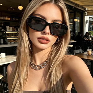Gafas <span class=keywords><strong>de</strong></span> <span class=keywords><strong>Sol</strong></span> Rectangulares Negras <span class=keywords><strong>de</strong></span> Moda 2026, con Logotipo Personalizado, Protección UV400, Montura Sólida, para Hombre <span class=keywords><strong>y</strong></span> Mujer, Estilo Urbano - Product Image 2
