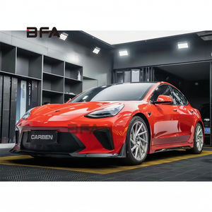 Pour la mise à niveau <span class=keywords><strong>Tesla</strong></span> model3 pare-chocs avant modifié en fibre de semi-carbone pare-chocs avant lèvre arrière kit de carrosserie de style <span class=keywords><strong>Robot</strong></span> Hacker - Product Image 3