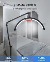 Réglage flexible de l'angle 20w Moon Arch Lash Lamp Half Moon Light Holder Switch Control Half Moon Beauty Light With Phone
