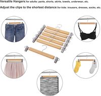 En gros Percha De Pinzas Cintres à pinces pour pantalons avec pinces réglables pour jeans Cintre en bois