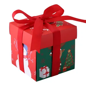 Creative Christmas Gift Box Hexagon Kerstman Gedrukt Kleine Papier Geschenkdozen Voor Apple