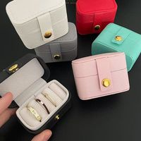 Boîtes à bijoux rectangulaires mini en cuir PU personnalisables avec logo, petite trousse de rangement de voyage – Offre Spéciale