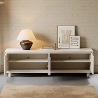 Commode plate blanche moderne sur mesure avec étagères de meuble meuble TV en bois manufacturé Charnière à fermeture en douceur pour buffet