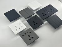 Nuevo Diseño, Panel de PC Estándar del Reino Unido, Panel Ultrafino, Interruptores y Enchufes Eléctricos de 1/2/3/4 Vías para Hogar y Hotel