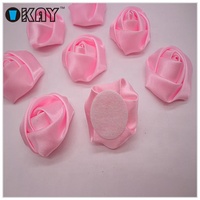 Vente en gros de fleurs en ruban de satin de soie artificielles faites à la main en 67 couleurs pour robes de filles, mariages, 2,5 cm/3,5 cm/5 cm, respectueuses de l'environnement