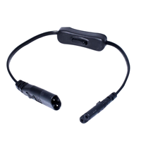 Câble répartiteur en Y DC 5.5*2.1mm 40cm noir 2C*22AWG mâle-femelle avec interrupteur 304 intégré pour ordinateur en PVC
