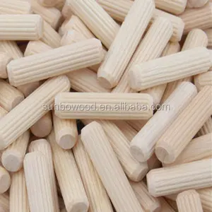 Factory Supply Thread Wood Dowel Pins Use For Furniture Connection Fluted Wooden Dowel