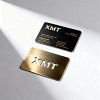 Cartes de visite en métal de qualité supérieure finition miroir or Design de luxe Carte de visite en métal doré galvanisé personnalisée gravée avec code QR