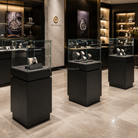 Vitrine de présentation pour boutique de montres, autoportante, verrouillable, avec socle en verre, pour la vente au détail de luxe