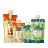 Sac à bec verseur personnalisé, pochette debout pour jus de fruits et liquides, pochette à bec verseur transparente à fond 30ml