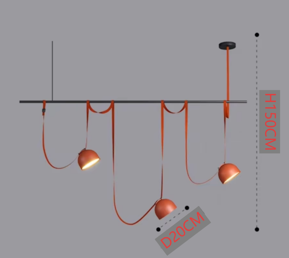 3 luci con asta dritta