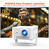 Projecteur intelligent HY450 2026 Nouvelle Arrivée 8K LED Correction automatique de la distorsion trapézoïdale Mise au point automatique Courte focale Portable Android 14