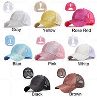 Gorras de Béisbol con Visera Curva Transpirable, Directas de Fábrica, Logotipo Bordado Personalizado, 6 Paneles, Malla de Algodón, Gorras Trucker con Espacio para Cola de Caballo