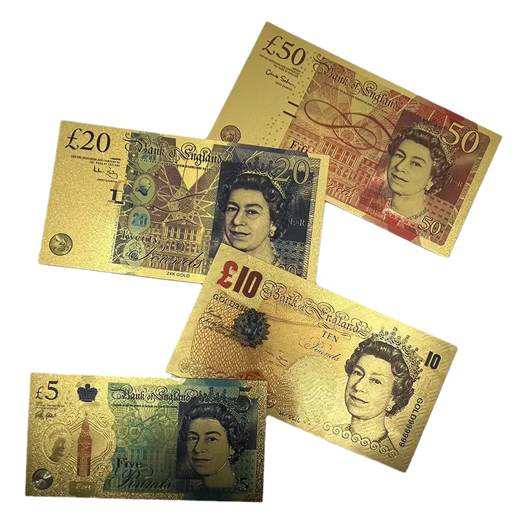 Rts Film Geld Uk Pond Gbp Elizabeth Collectie 24K Goudfolie Bankbiljet