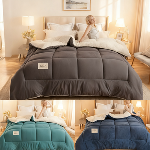 Edredón de Plumón Grueso, Suave y Lavable a Máquina, de Color Sólido, de Algodón Lavable, para el Hogar y Hoteles, para Invierno - Product Image 3