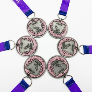 Medallas de Zodiaco <span class=keywords><strong>Personalizadas</strong></span> en Plata Antigua Esmaltada, Medalla de Meta para Carreras, Maratones, Carreras de 25KM y Carreras Recreativas con Cinta - Product Image 5