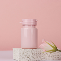 Bouteille cylindrique rose en PET de 120 ml et 200 ml, flacon vide pour médicaments, impression sérigraphique, bouchon à vis, pilules, poudre, compléments alimentaires SanZhi